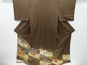 リサイクル　金彩　枝垂れ桜に小舟鴛鴦模様一つ紋色留袖